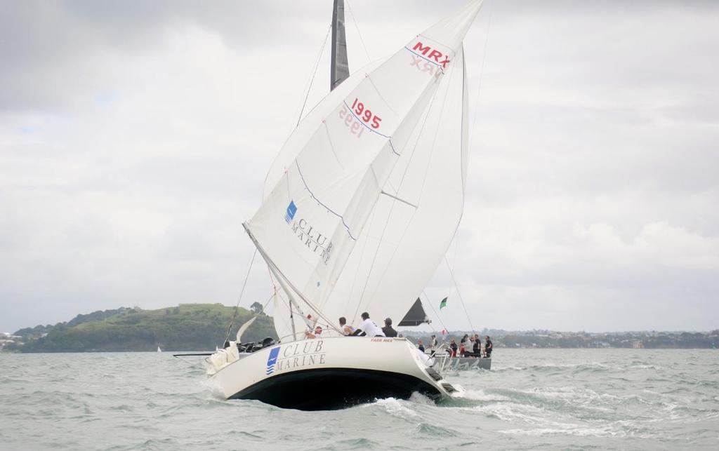 Matt Bouzaid RNZYS passes the finsih line Race 4 - MRX Pacific Challenge, March  18-20, 2016 © RNZYS Media